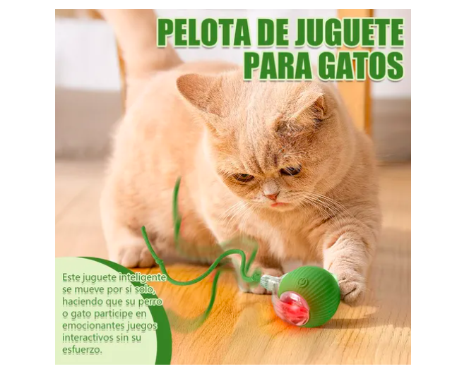Foto 5 pulgar | Juguetes Para Gato Eléctrico Pelota Interactiva De 360°