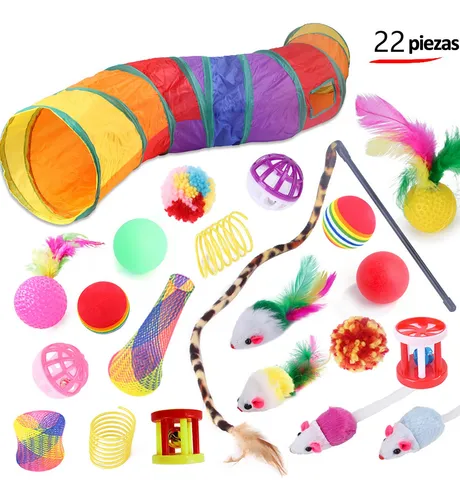 Foto 2 pulgar | 22piezas Túnel Para Gatos Raton De Juguetes Pelotas Mascotas