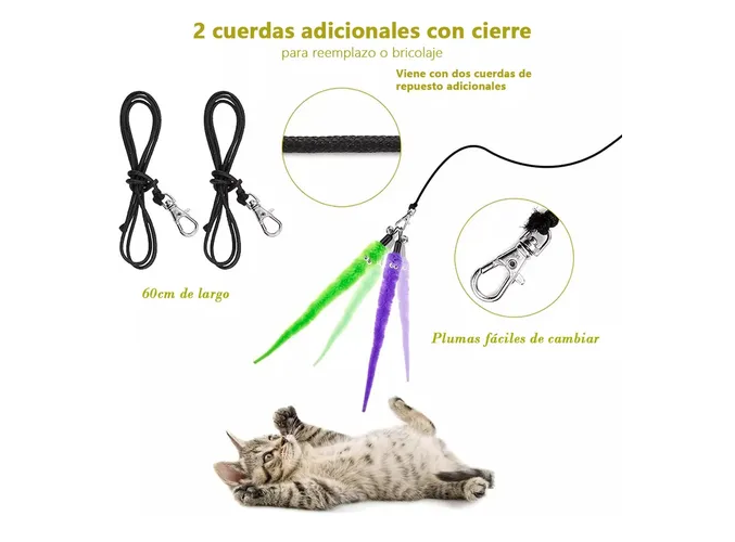 Foto 4 pulgar | Xtellar Juguete Interactivo Premium Para Gato Con 11 Elementos Retráctiles Y Ajustables.
