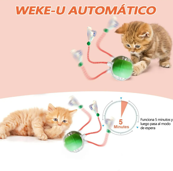 Foto 4 | Juguete Interactivo Xtellar Para Perros Y Gatos  Pelota Autogiratoria Recargable 360°