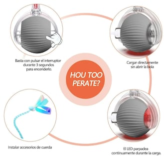 Foto 3 | Juguete Interactivo Xtellar Para Perros Y Gatos Pelota Autogiratoria Recargable 360°