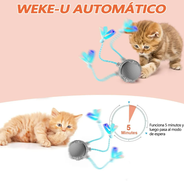 Foto 5 pulgar | Juguete Interactivo Xtellar Para Perros Y Gatos  Pelota Autogiratoria Recargable 360°