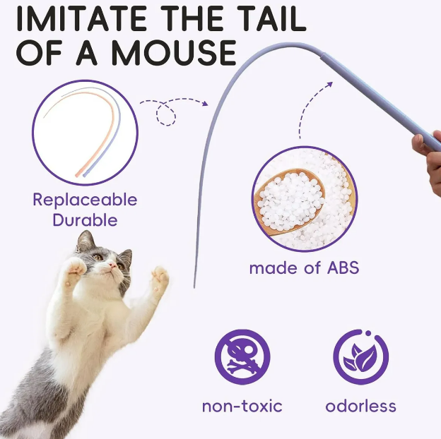 Foto 3 | Set Xtellar De 2 Juguetes Interactivos Premium Para Gatos Con Cola De Rata De Silicona – Experiencia Lúdica Y Saludabl