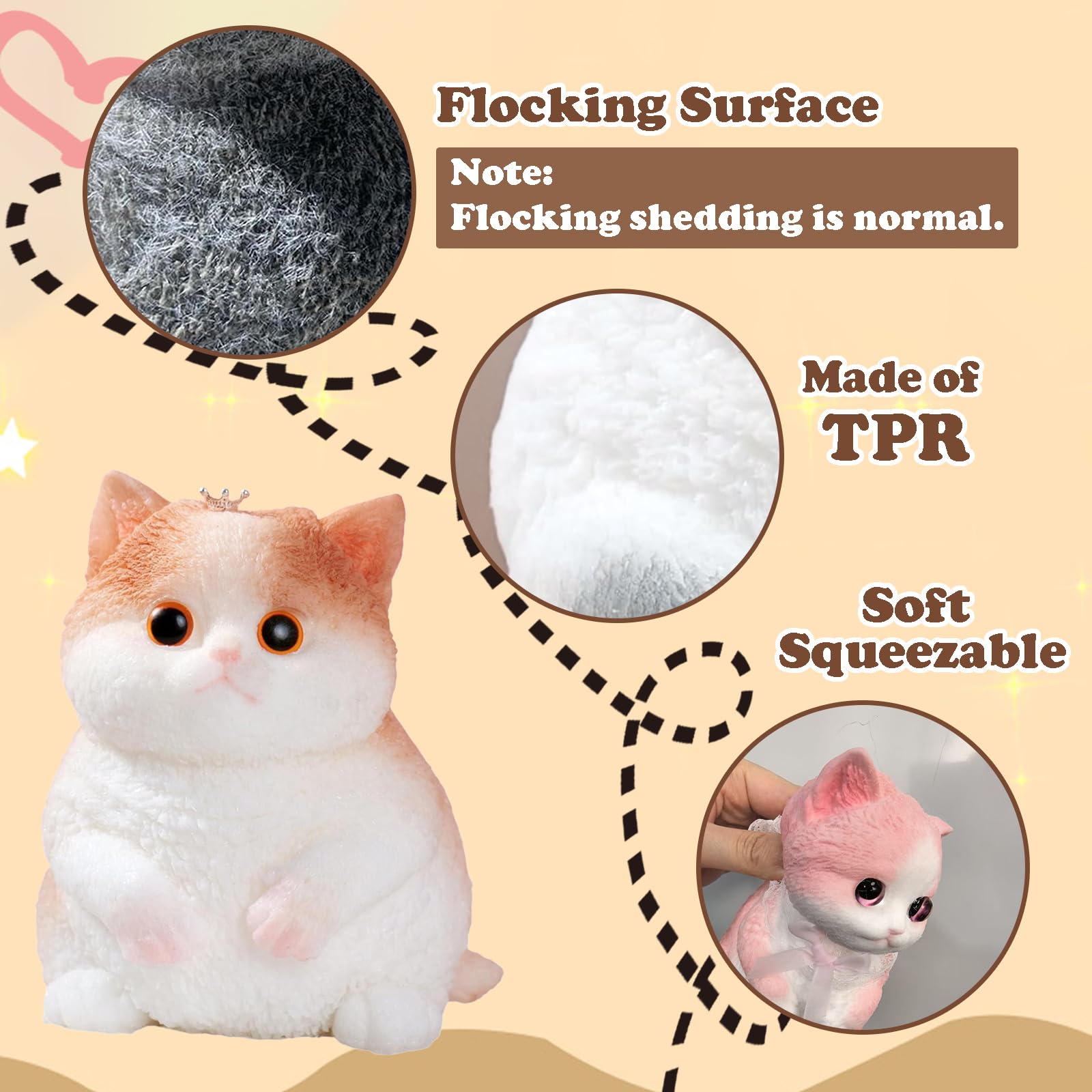 Foto 5 | Juguete Para Gatos Squishy Squeeze Yjppdd  Siamés  Con Superficie Flocada - Venta Internacional.