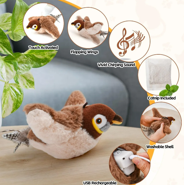 Foto 4 pulgar | Xtellar - Juguete Electrónico Interactivo Para Gatos  Pájaro Volador Realista