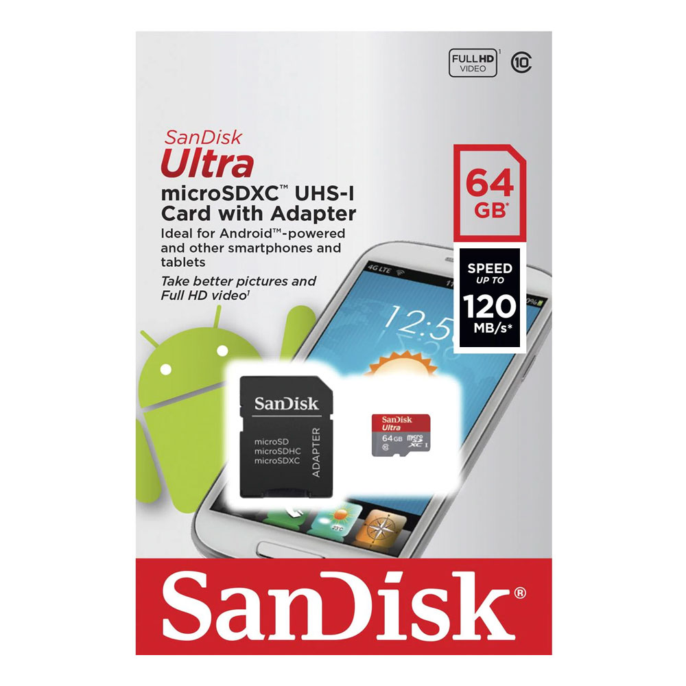 Foto 4 pulgar | Memoria Micro SD 64 gb con adaptador Sandisk Sdsqua4-064g-gn6ma color Negro