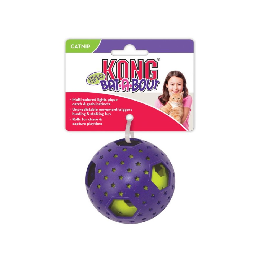 Pelota para Gato Kong CA456 con Luces Multicolores con Catnip