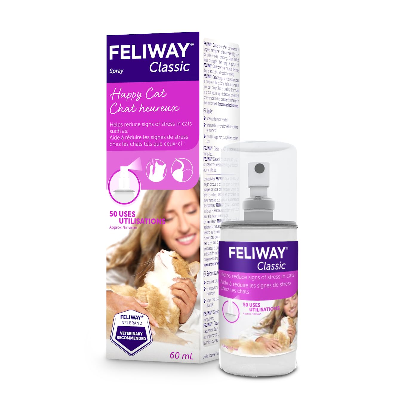 Foto 2 pulgar | Spray Feliway Classic Para Gatos, 60 Ml, Para Viajes En Coche Y Visitas Al Veterinario - Venta Internacional.