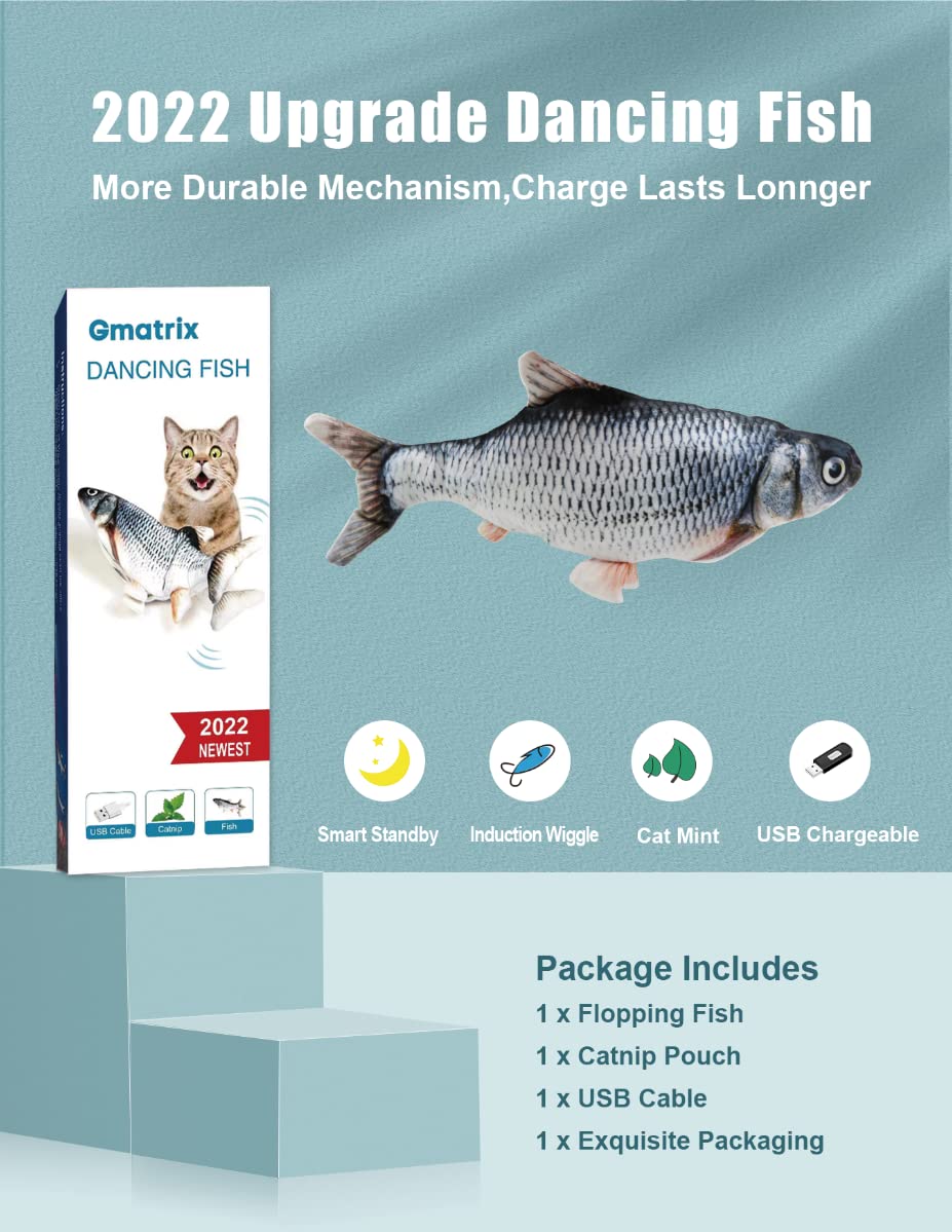 Foto 2 | Juguete Para Gatos Gmatrix Flopping Fish Con Silvervine Y Hierba Gatera Para Gatos - Venta Internacional.