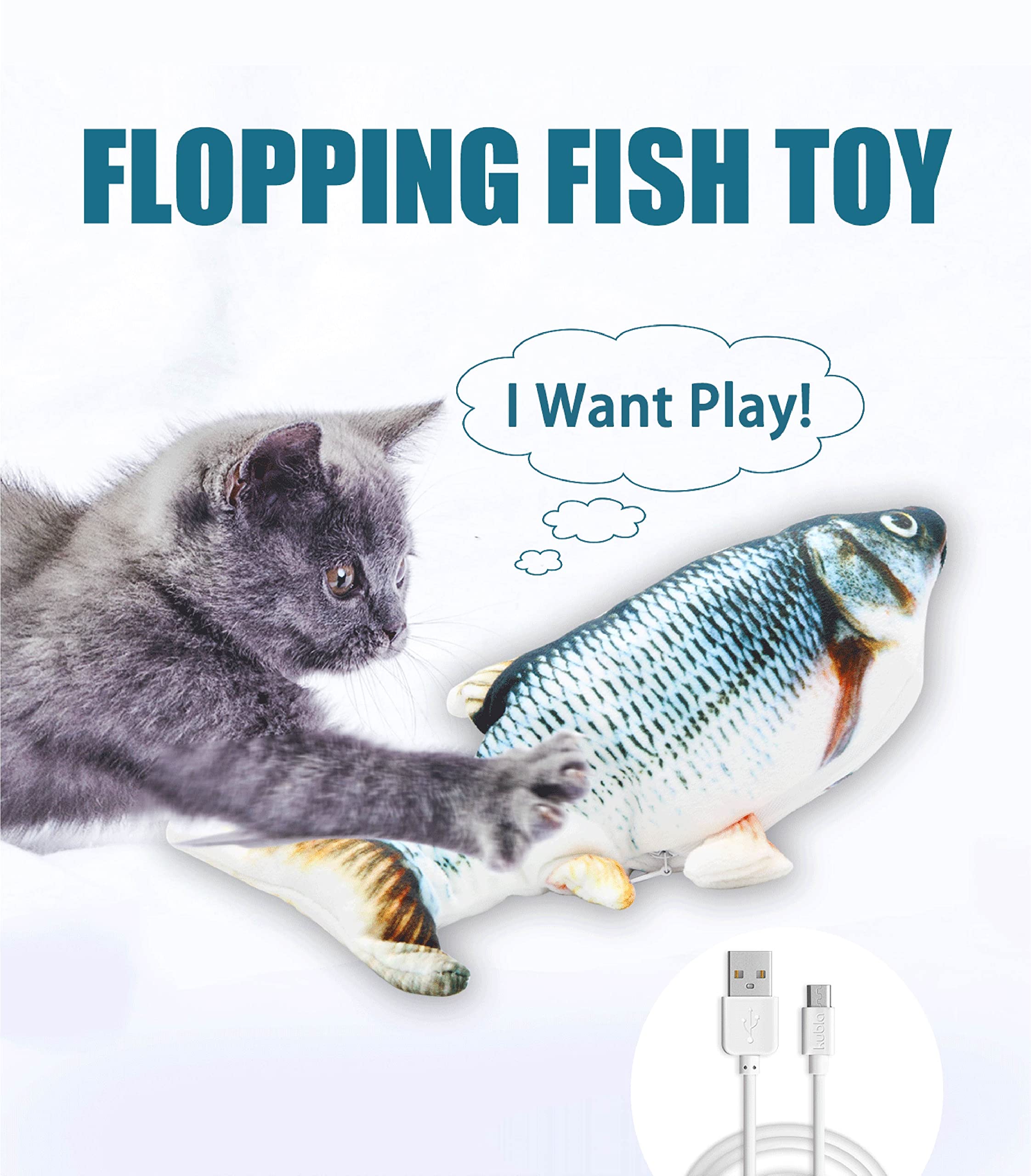Foto 4 pulgar | Juguete Para Gatos Gmatrix Flopping Fish Con Silvervine Y Hierba Gatera Para Gatos - Venta Internacional.