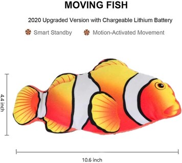 Foto 2 | Juguete Para Gatos Huoguo Flopping Fish Moving Cat Kicker Con Hierba Gatera - Venta Internacional.