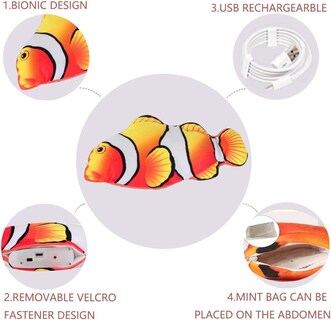 Foto 3 | Juguete Para Gatos Huoguo Flopping Fish Moving Cat Kicker Con Hierba Gatera - Venta Internacional.