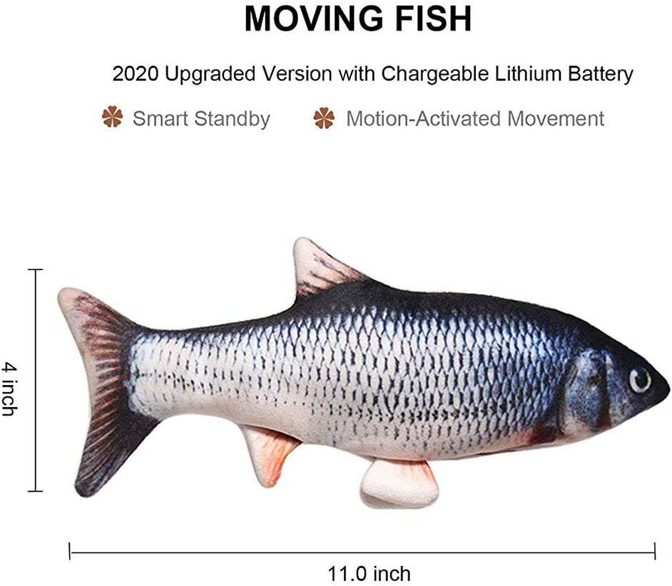 Foto 2 | Juguete Para Gatos Huoguo Flopping Fish Moving Cat Kicker Con Hierba Gatera - Venta Internacional.