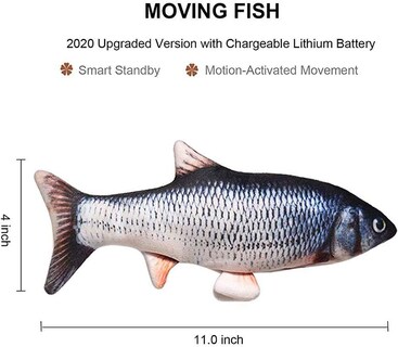 Foto 2 | Juguete Para Gatos Huoguo Flopping Fish Moving Cat Kicker Con Hierba Gatera - Venta Internacional.