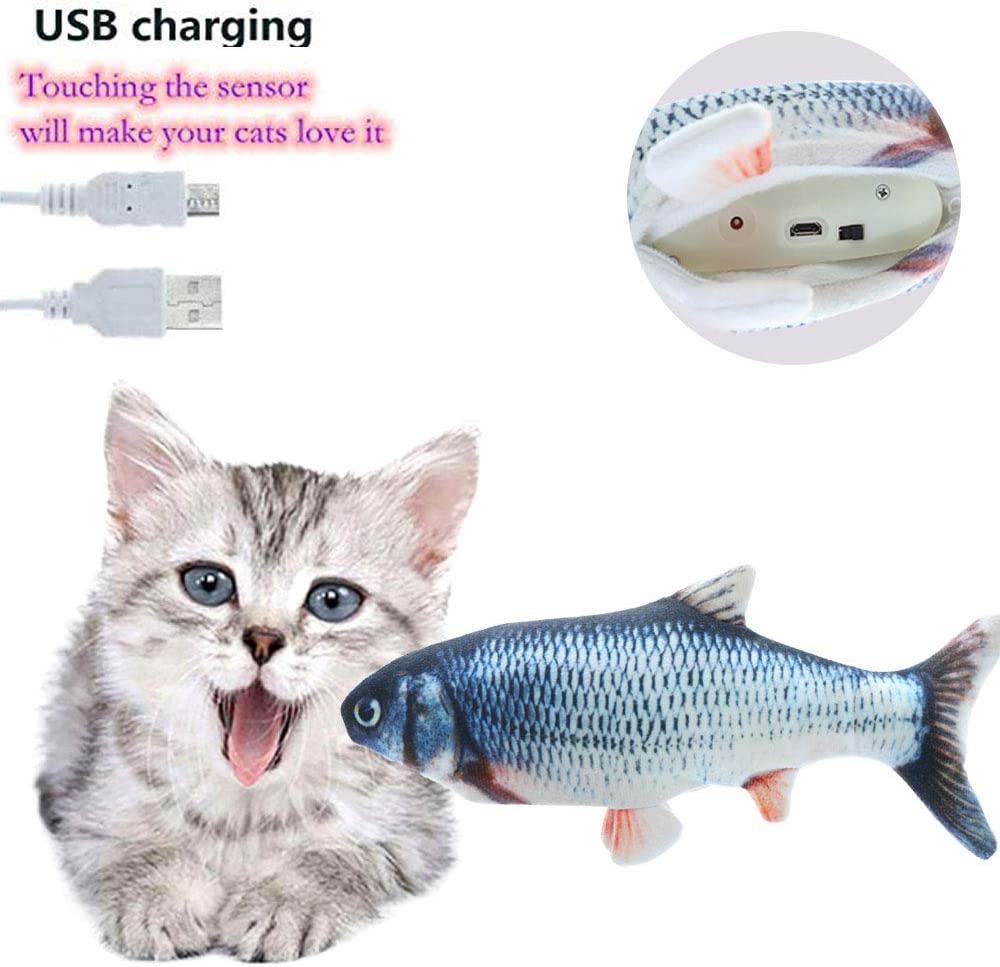 Foto 5 pulgar | Juguete Para Gatos Huoguo Flopping Fish Moving Cat Kicker Con Hierba Gatera - Venta Internacional.