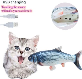 Foto 4 | Juguete Para Gatos Huoguo Flopping Fish Moving Cat Kicker Con Hierba Gatera - Venta Internacional.