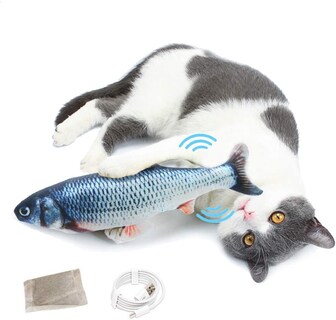 Foto 5 | Juguete Para Gatos Huoguo Flopping Fish Moving Cat Kicker Con Hierba Gatera - Venta Internacional.