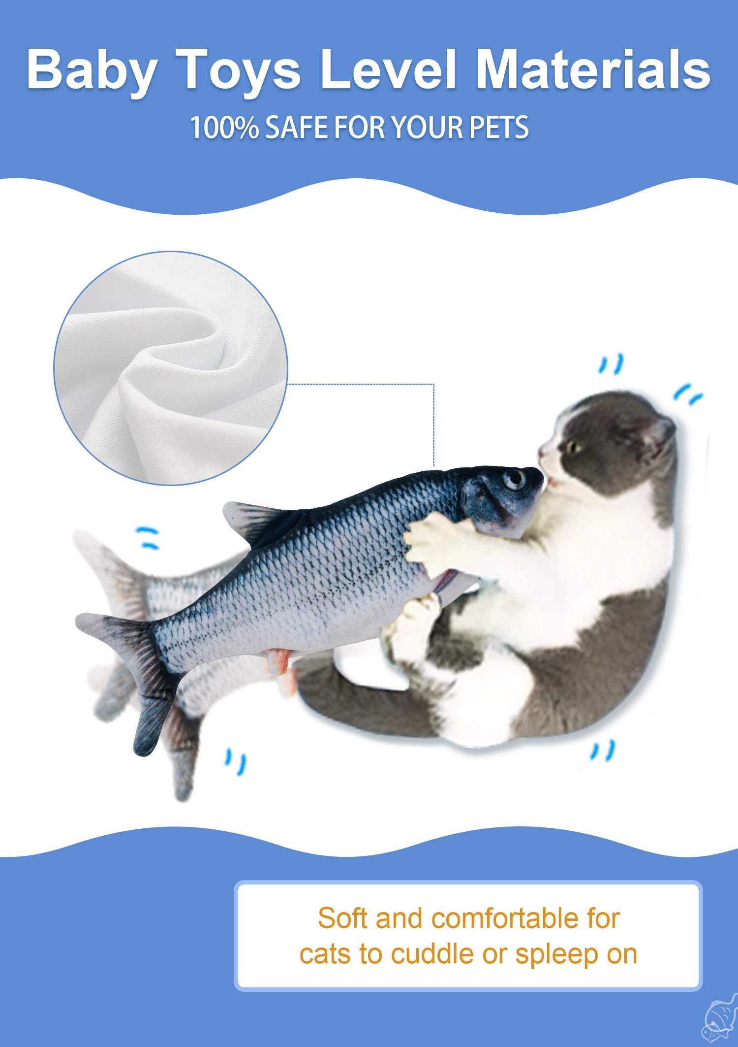 Foto 4 | Juguete Para Gatos Leven Flopping Cat Kicker Fish Con Hierba Gatera Para Perros Pequeños - Venta Internacional.