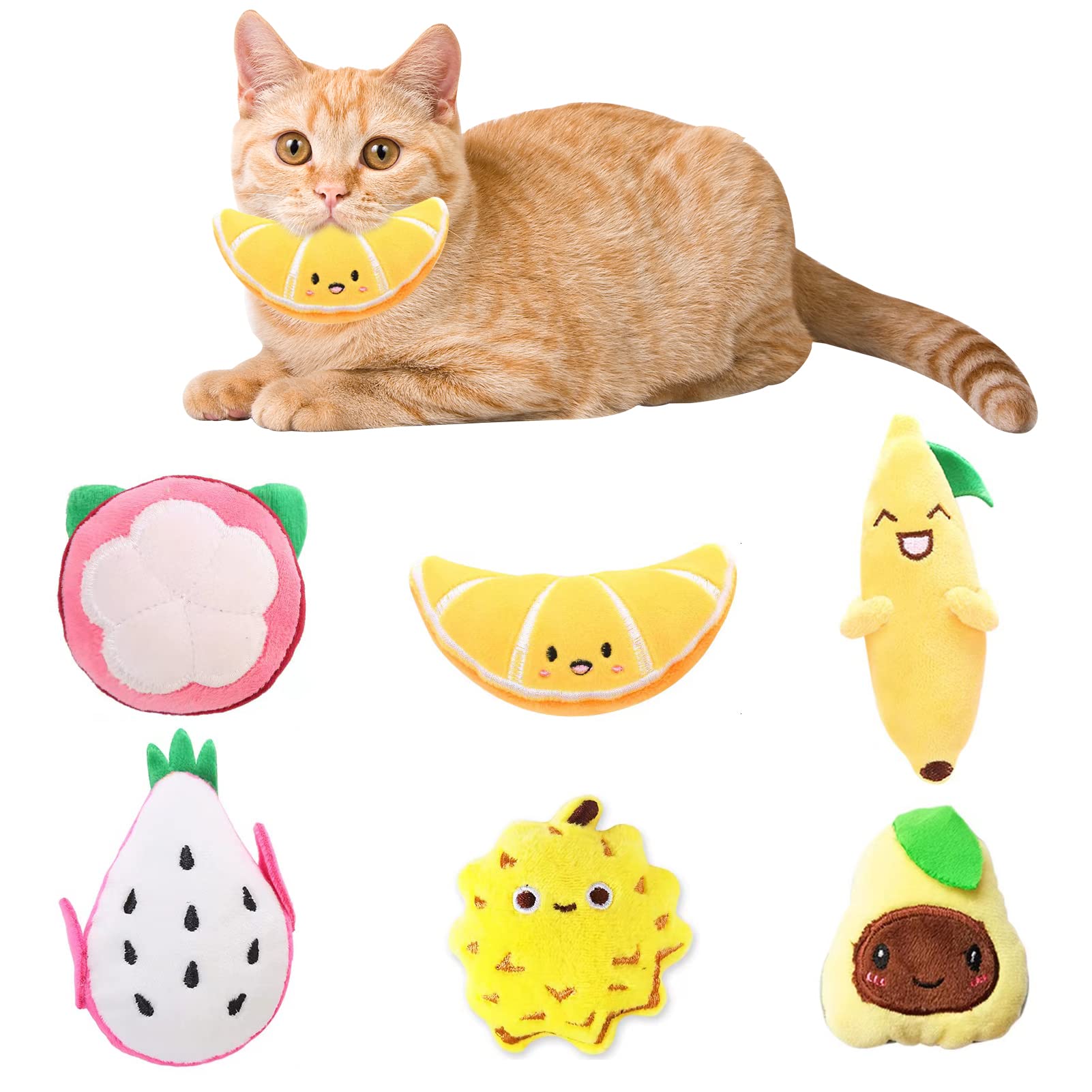 Foto 2 pulgar | Juego De Juguetes Para Gatos Con Diseño De Frutas, Hierba Gatera, Resistente A Picaduras, Paquete De 6 - Venta Int