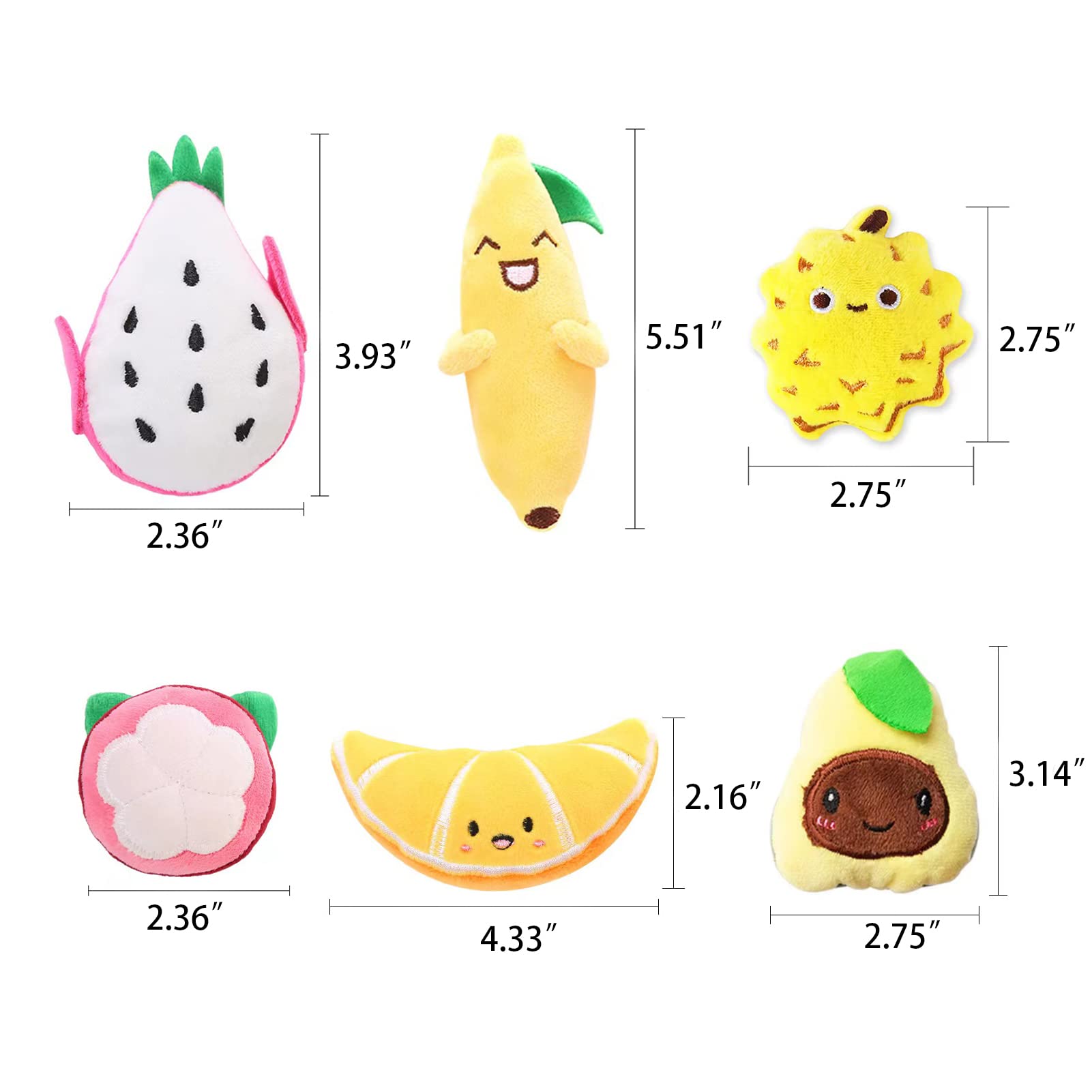 Foto 4 pulgar | Juego De Juguetes Para Gatos Con Diseño De Frutas, Hierba Gatera, Resistente A Picaduras, Paquete De 6 - Venta Int