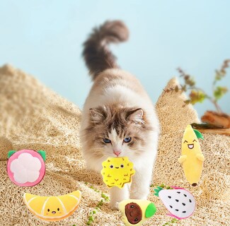 Foto 6 | Juego De Juguetes Para Gatos Con Diseño De Frutas, Hierba Gatera, Resistente A Picaduras, Paquete De 6 - Venta Int