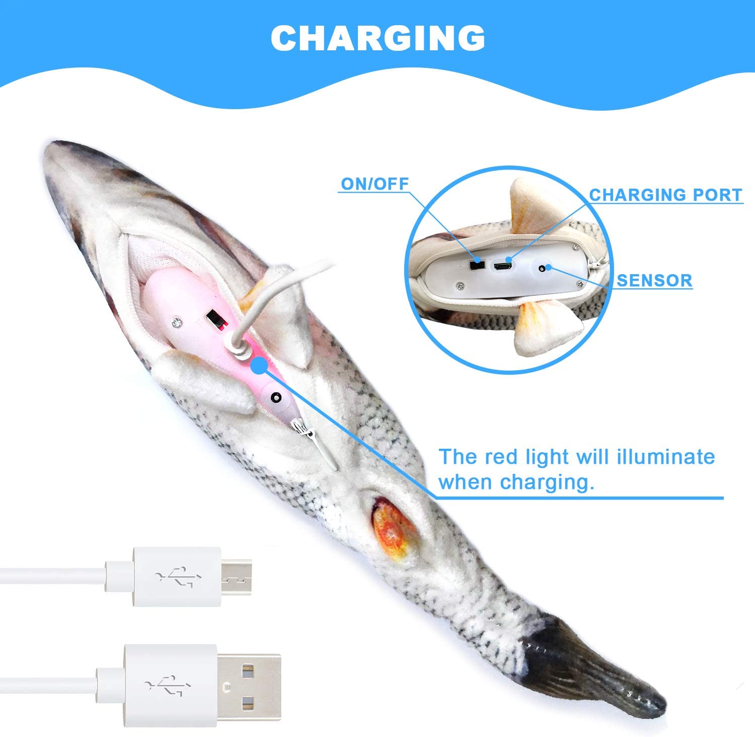Foto 3 pulgar | Pez Eléctrico Huoguo De Juguete Para Gatos Con Diseño Realista De Hierba Gatera - Venta Internacional.