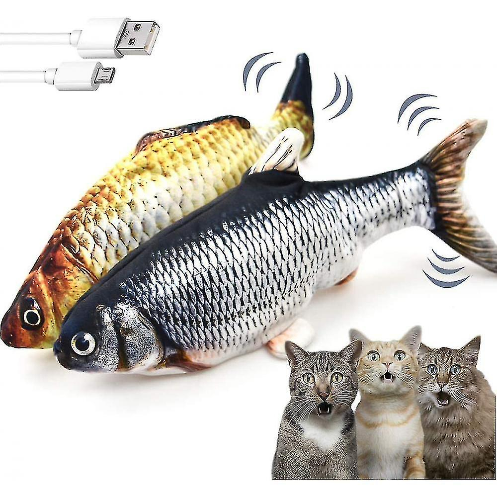 Cat Toys Huoguo Flopping Fish, Movimiento Eléctrico, Paquete De 2 Unidades - Venta Internacional.