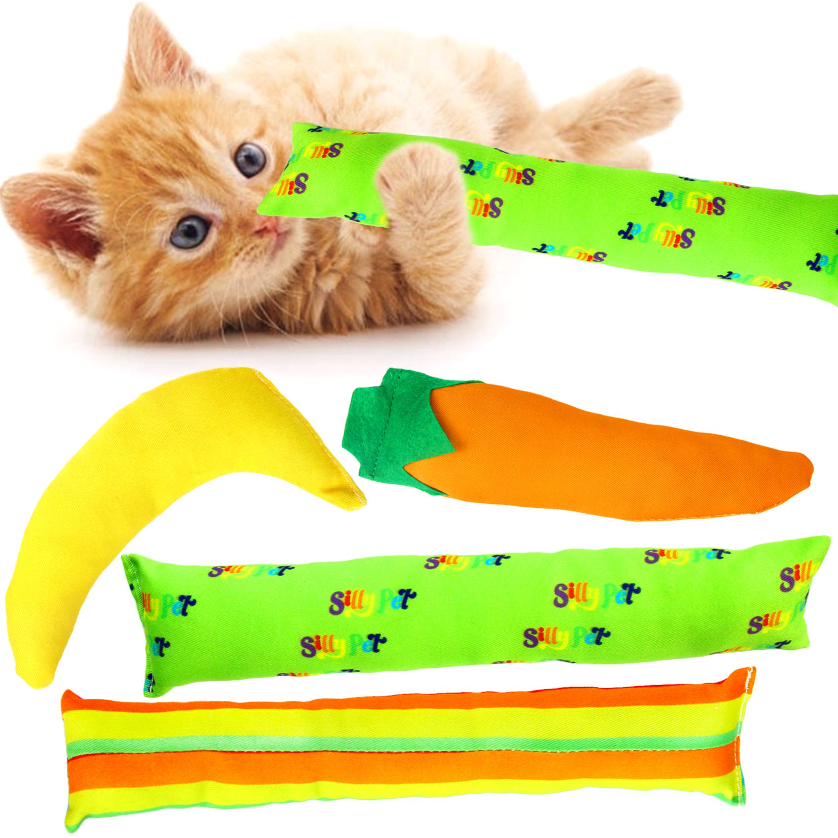 Foto 2 pulgar | Cat Kicker Toys Youngever, Paquete De 4 Unidades, Tela De Algodón Con Hierba Gatera - Venta Internacional.