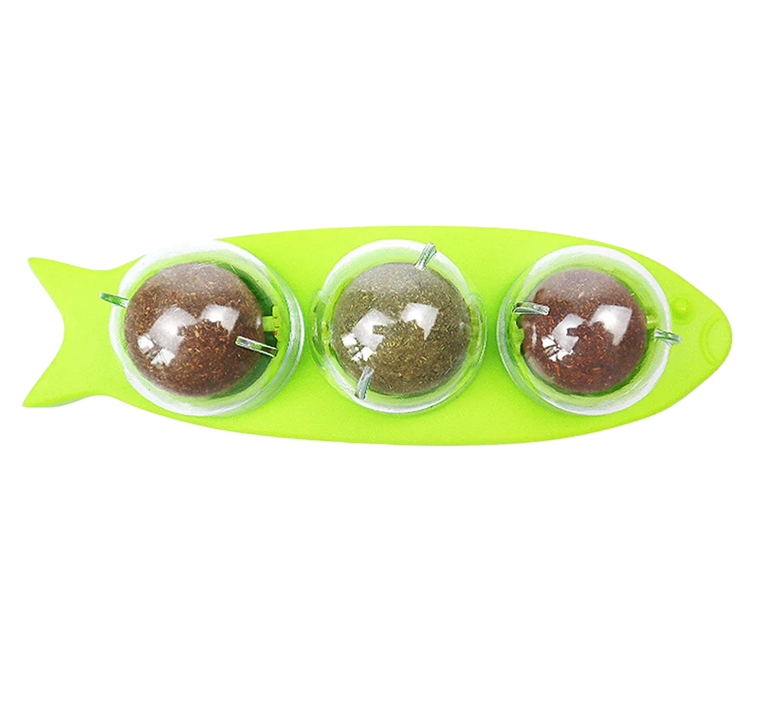 Juguetes para Gatos 3 Bolas Giratorias Verdes