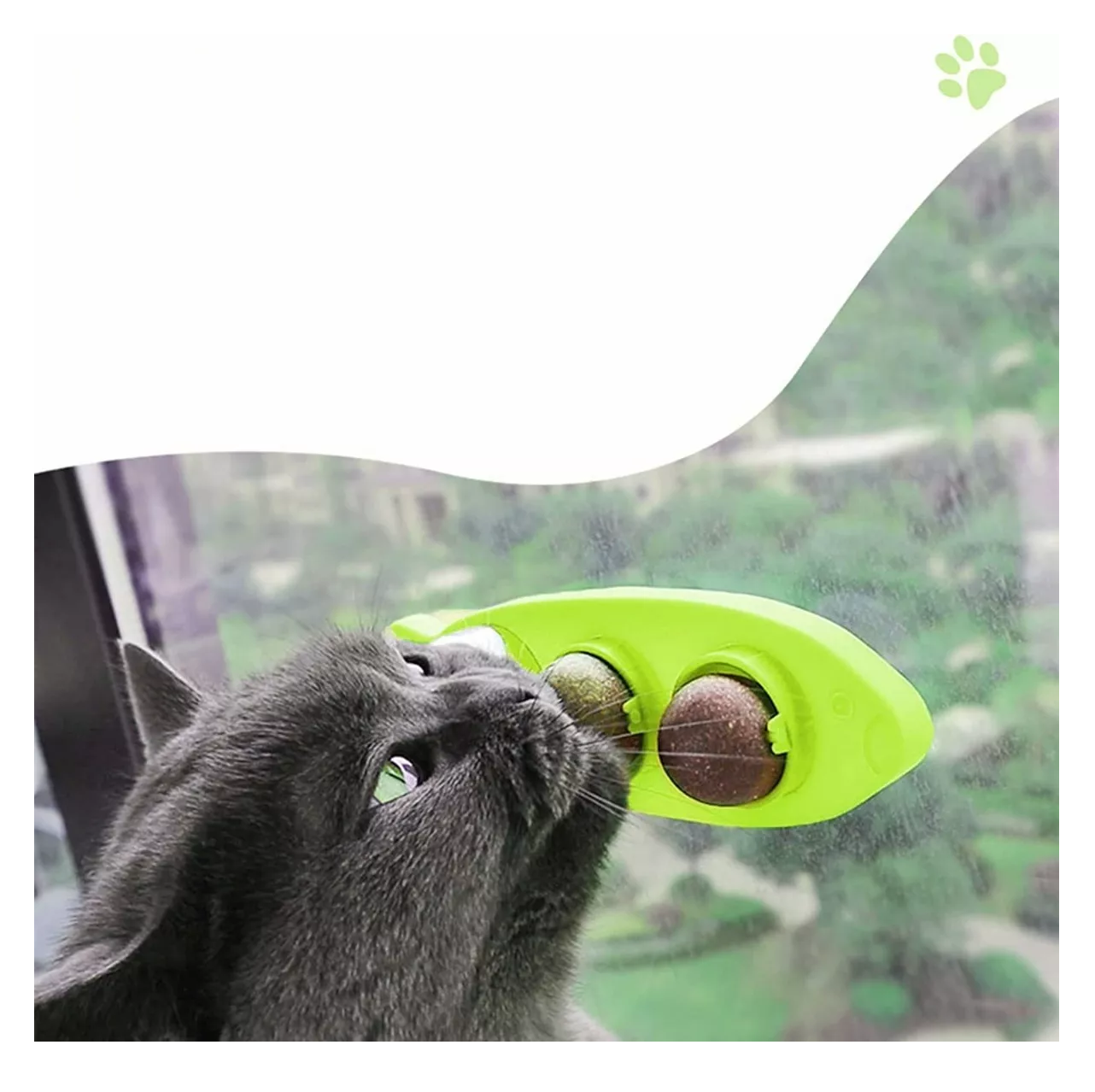 Foto 5 | Catnip Hierba Para Gatos Juguetes Para Gatos 3 Bolas Giratoria Verde