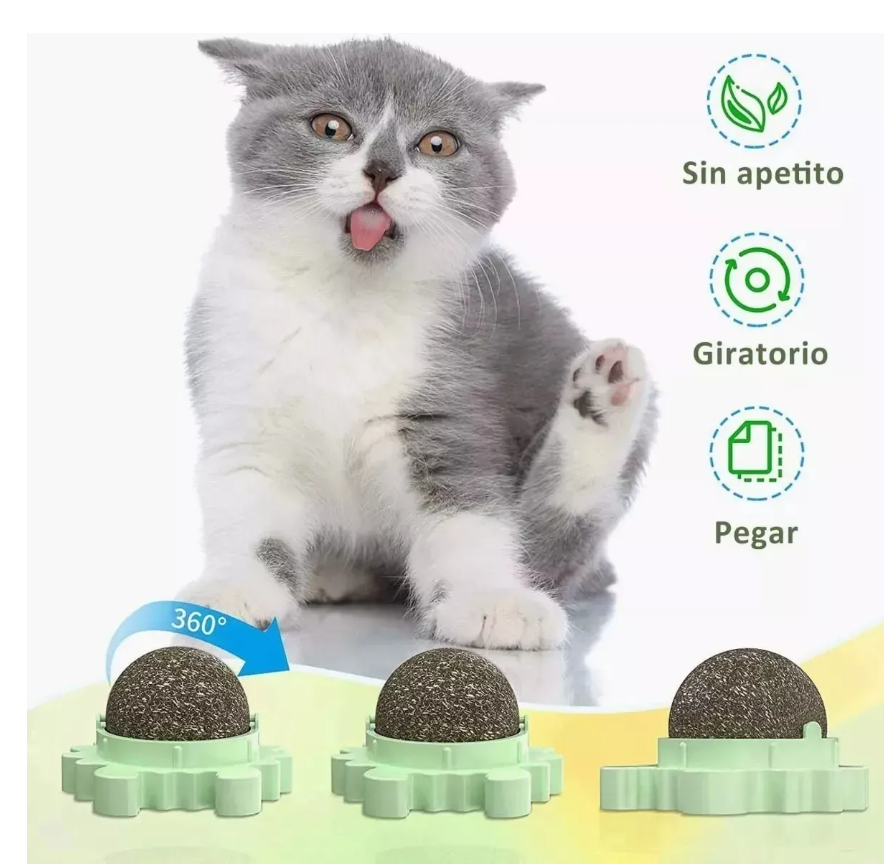 Foto 2 | Bola Giratoria Con Hierba Gatera De Juguete Para Gatos, 6pz