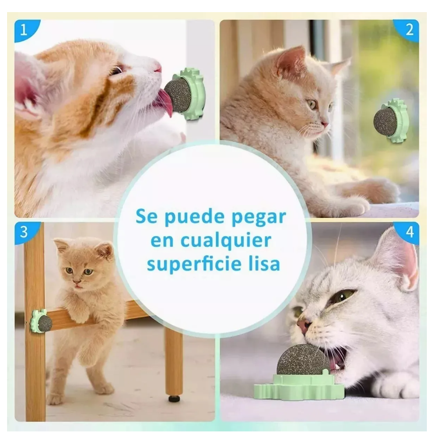 Foto 4 pulgar | Bola Giratoria Con Hierba Gatera De Juguete Para Gatos, 6pz