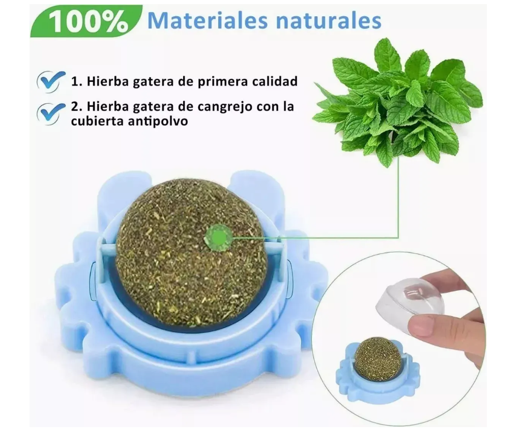 Foto 5 pulgar | Bola Giratoria Con Hierba Gatera De Juguete Para Gatos, 6pz