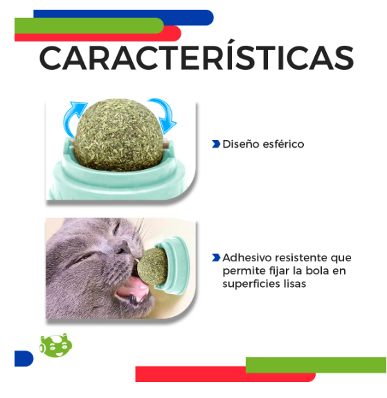 Foto 3 pulgar | Bola Giratoria De Catnip Slim Company Juguete Interactivo De Hierba Gatera Atrayente Para Mascotas Gatos Adhesivo Co