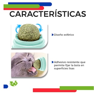 Foto 2 | Bola Giratoria De Catnip Slim Company Juguete Interactivo De Hierba Gatera Atrayente Para Mascotas Gatos Adhesivo Co