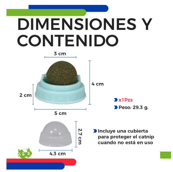 Foto 4 pulgar | Bola Giratoria De Catnip Slim Company Juguete Interactivo De Hierba Gatera Atrayente Para Mascotas Gatos Adhesivo Co