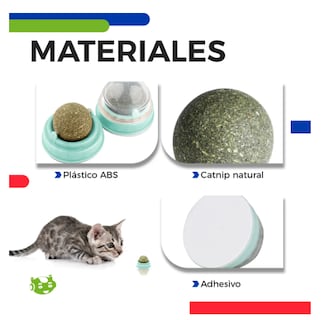 Foto 4 | Bola Giratoria De Catnip Slim Company Juguete Interactivo De Hierba Gatera Atrayente Para Mascotas Gatos Adhesivo Co