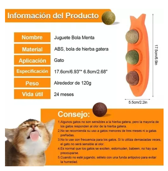 Foto 5 pulgar | Sunshinemall Catnip Ball,juguetes Con Hierba Gatera