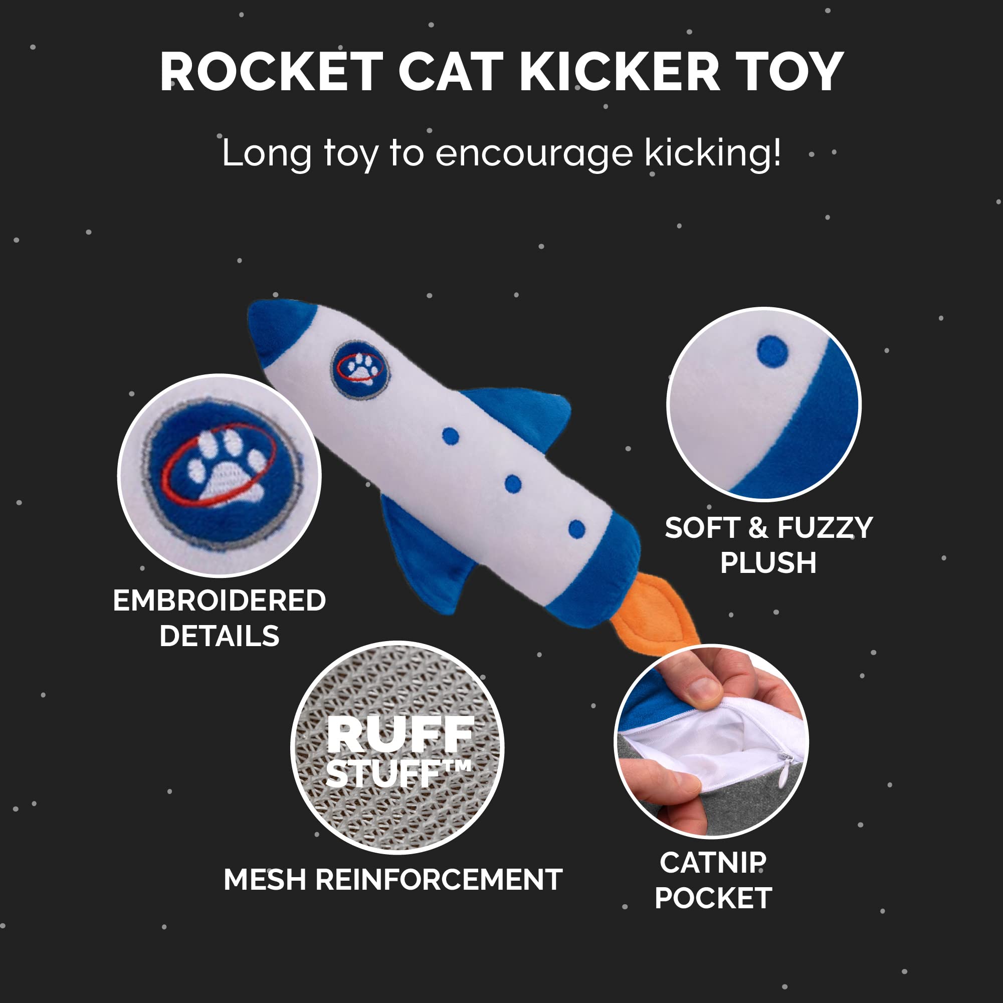 Foto 5 pulgar | Peluche Para Gatos Furhaven Rocket Kicker Con Hierba Gatera Para Gatos De Interior - Venta Internacional.