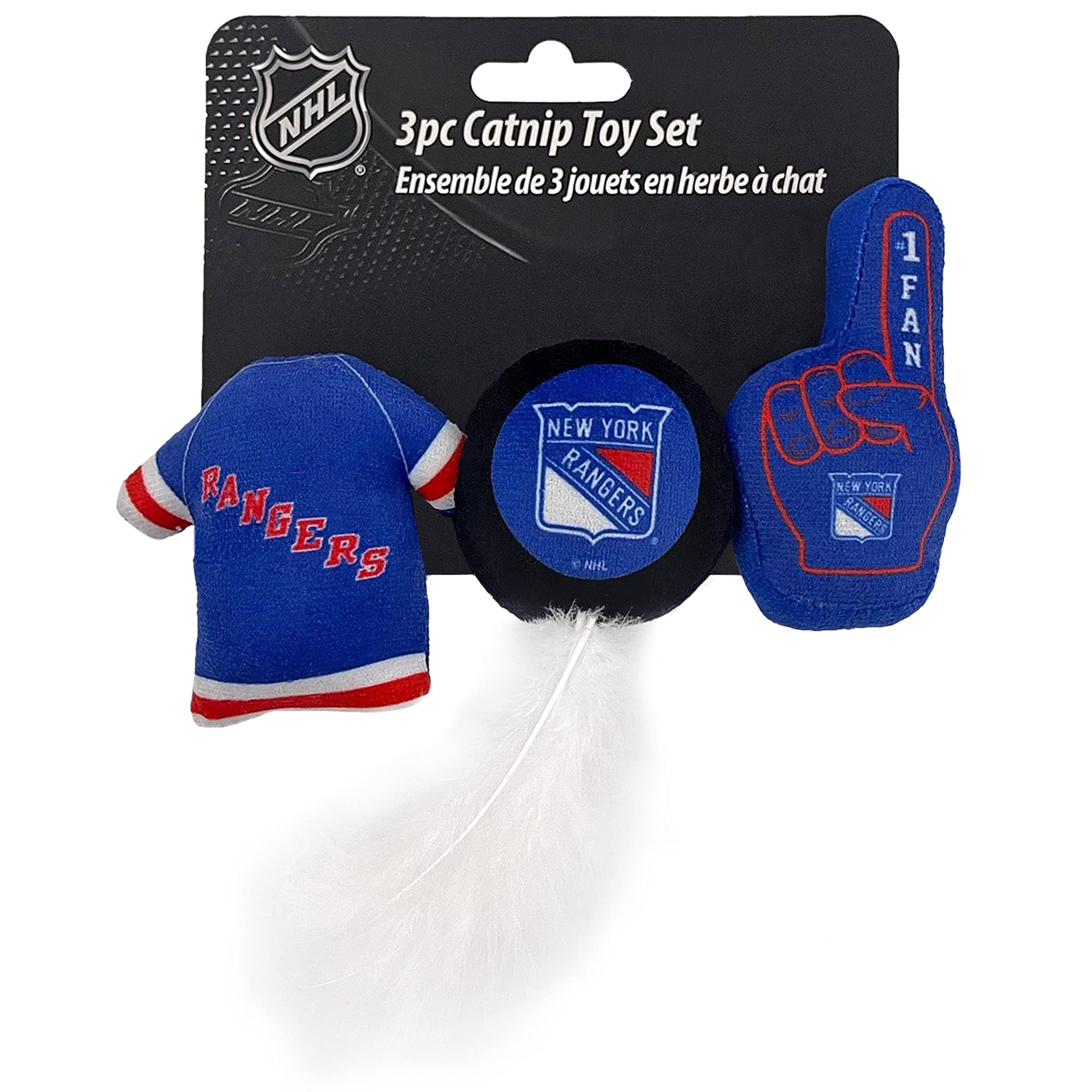 Foto 2 pulgar | Juego De 3 Unidades De Cat Toy Pets First Nhl New York Rangers Con Hierba Gatera - Venta Internacional.