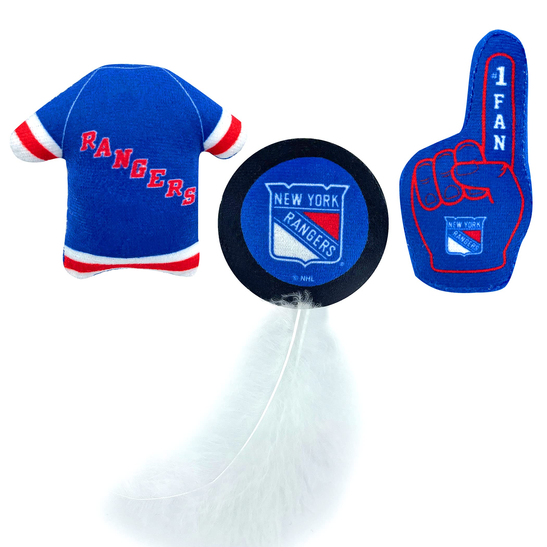 Foto 6 pulgar | Juego De 3 Unidades De Cat Toy Pets First Nhl New York Rangers Con Hierba Gatera - Venta Internacional.