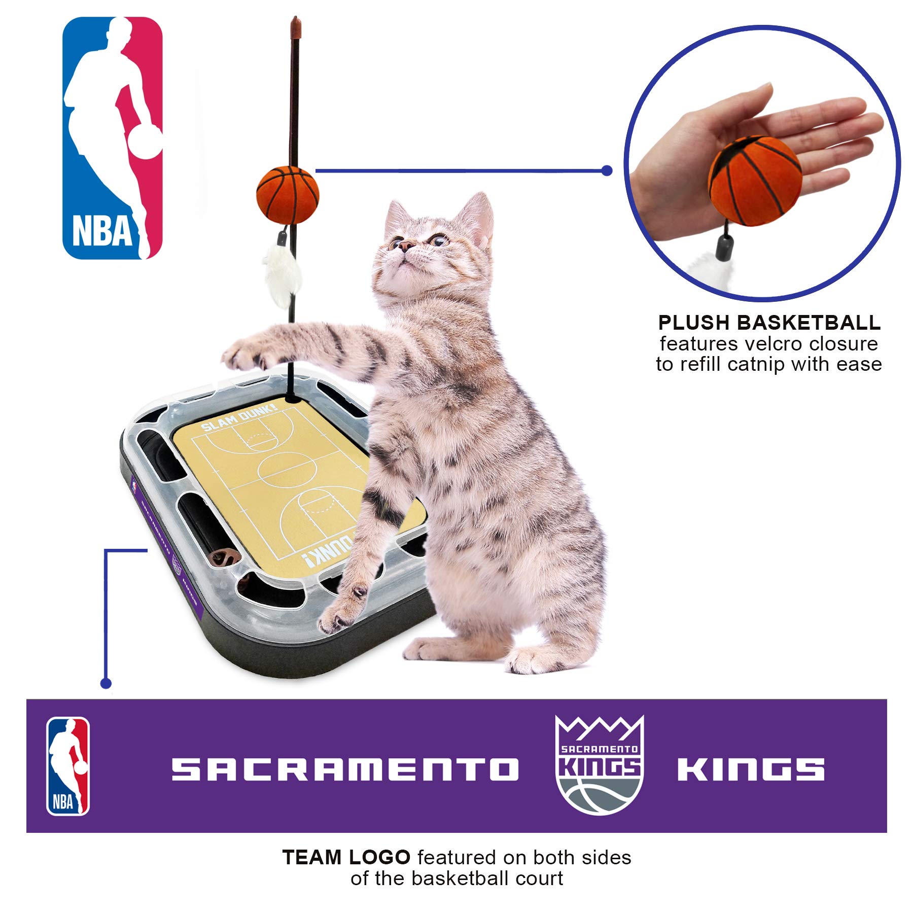 Foto 5 pulgar | Pelota De Baloncesto Cat Scratcher Toy Pets First Sacramento Kings - Venta Internacional.
