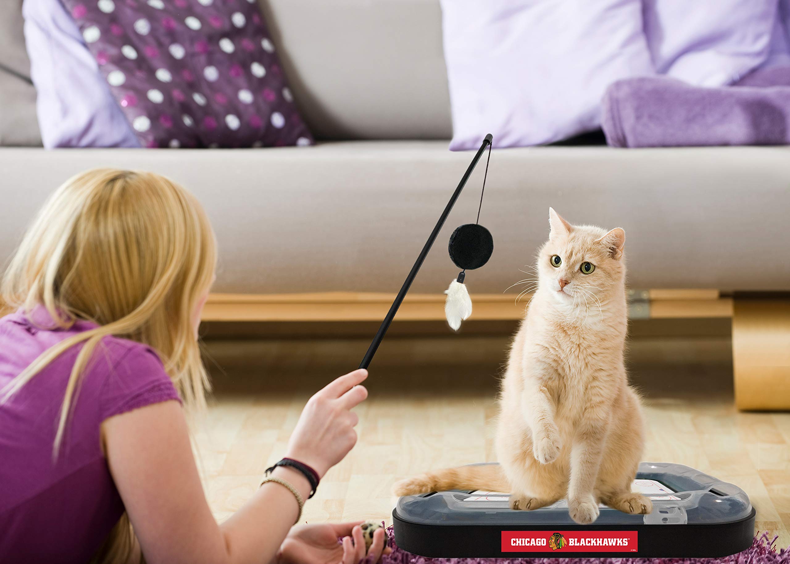Foto 3 pulgar | Juguete Para Rascar Gatos Pets First Nhl Chicago Blackhawks Hockey - Venta Internacional.