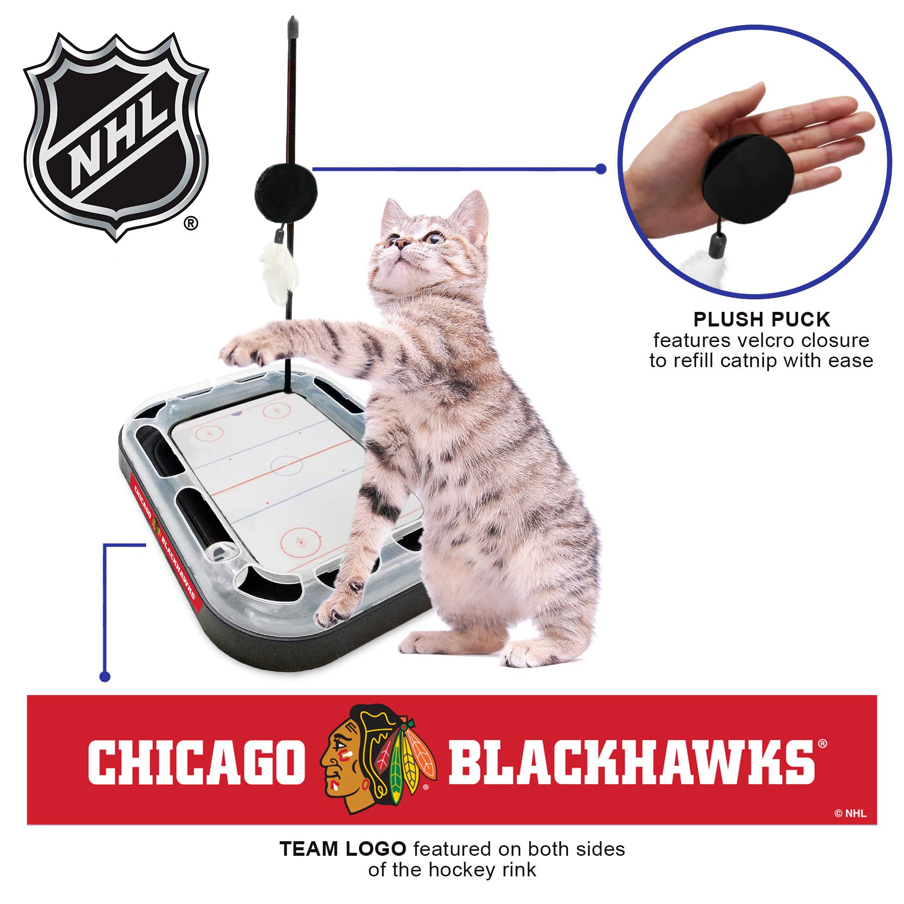 Foto 6 pulgar | Juguete Para Rascar Gatos Pets First Nhl Chicago Blackhawks Hockey - Venta Internacional.