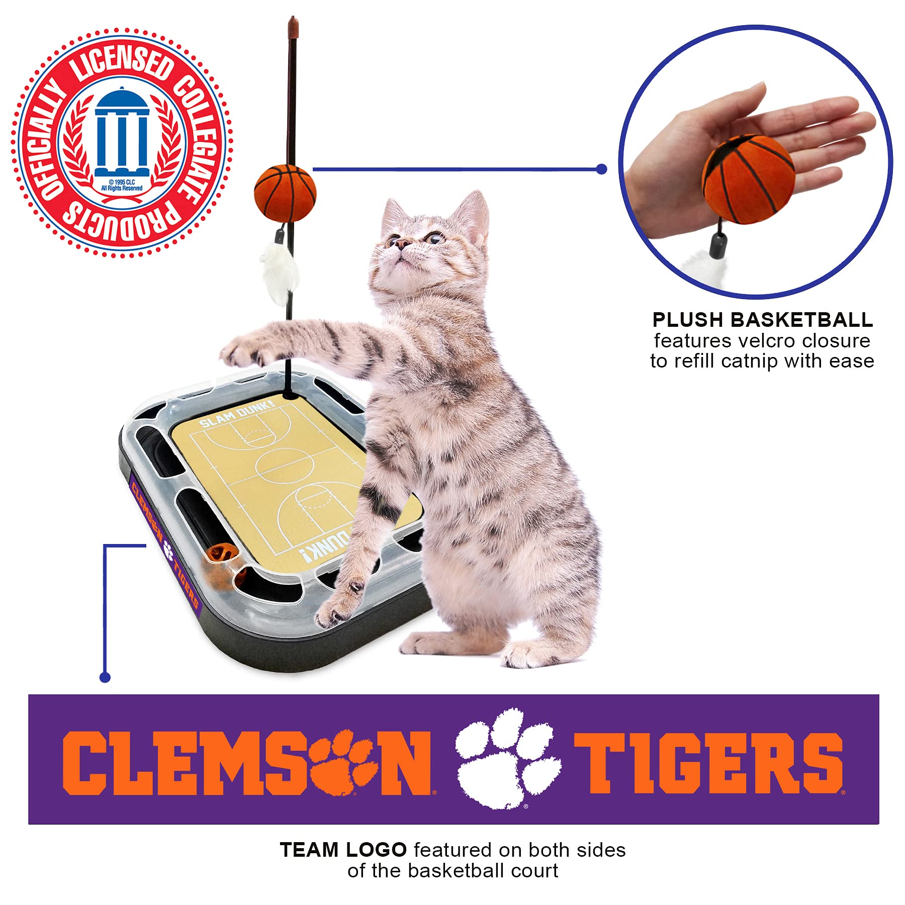 Foto 4 | Juguete Rascador Para Gatos, Primera Pelota De Baloncesto De Los Clemson Tigers De La Ncaa - Venta Internacional.