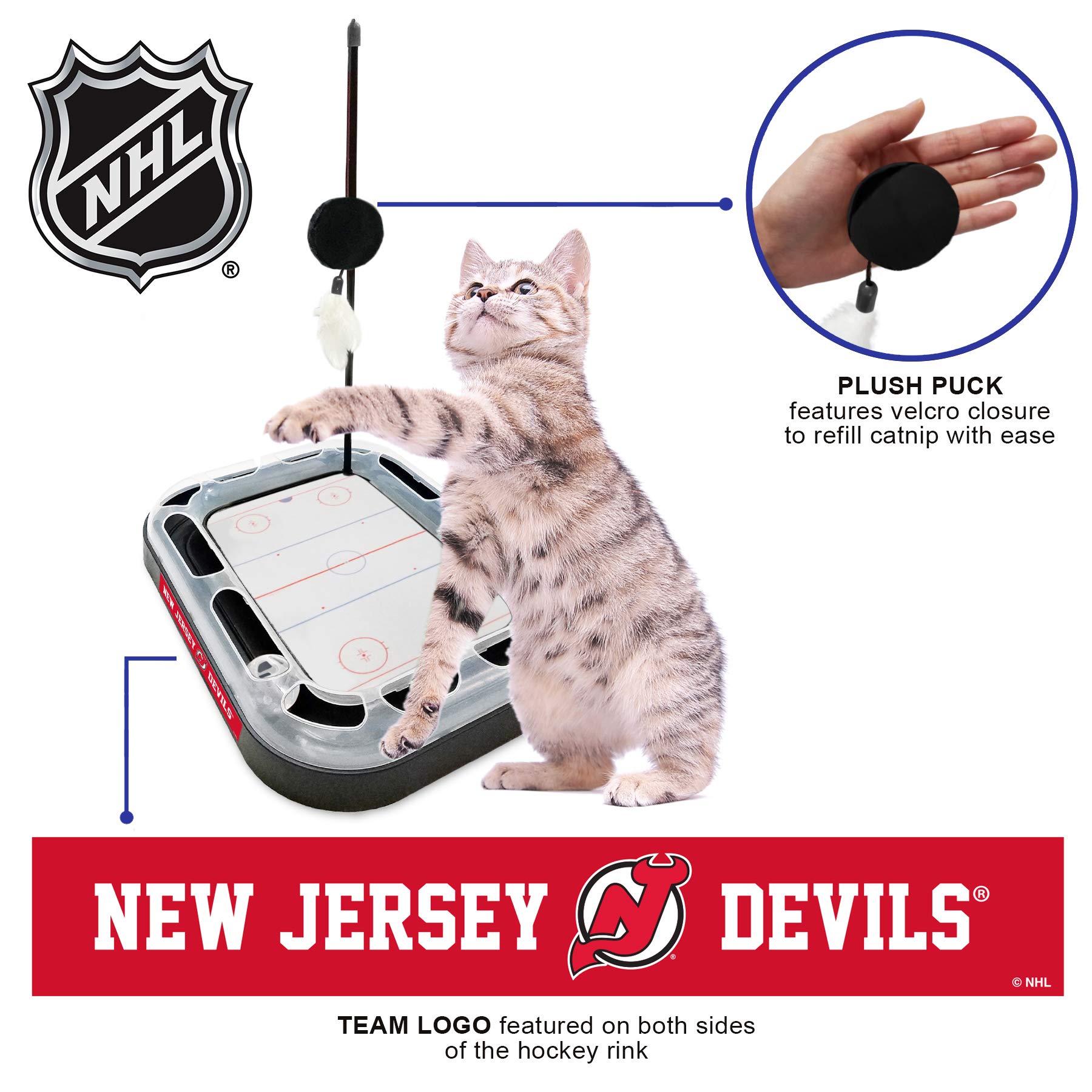 Foto 3 pulgar | Juguete Para Rascar Gatos Pets First Nhl New Jersey Devils Hockey - Venta Internacional.