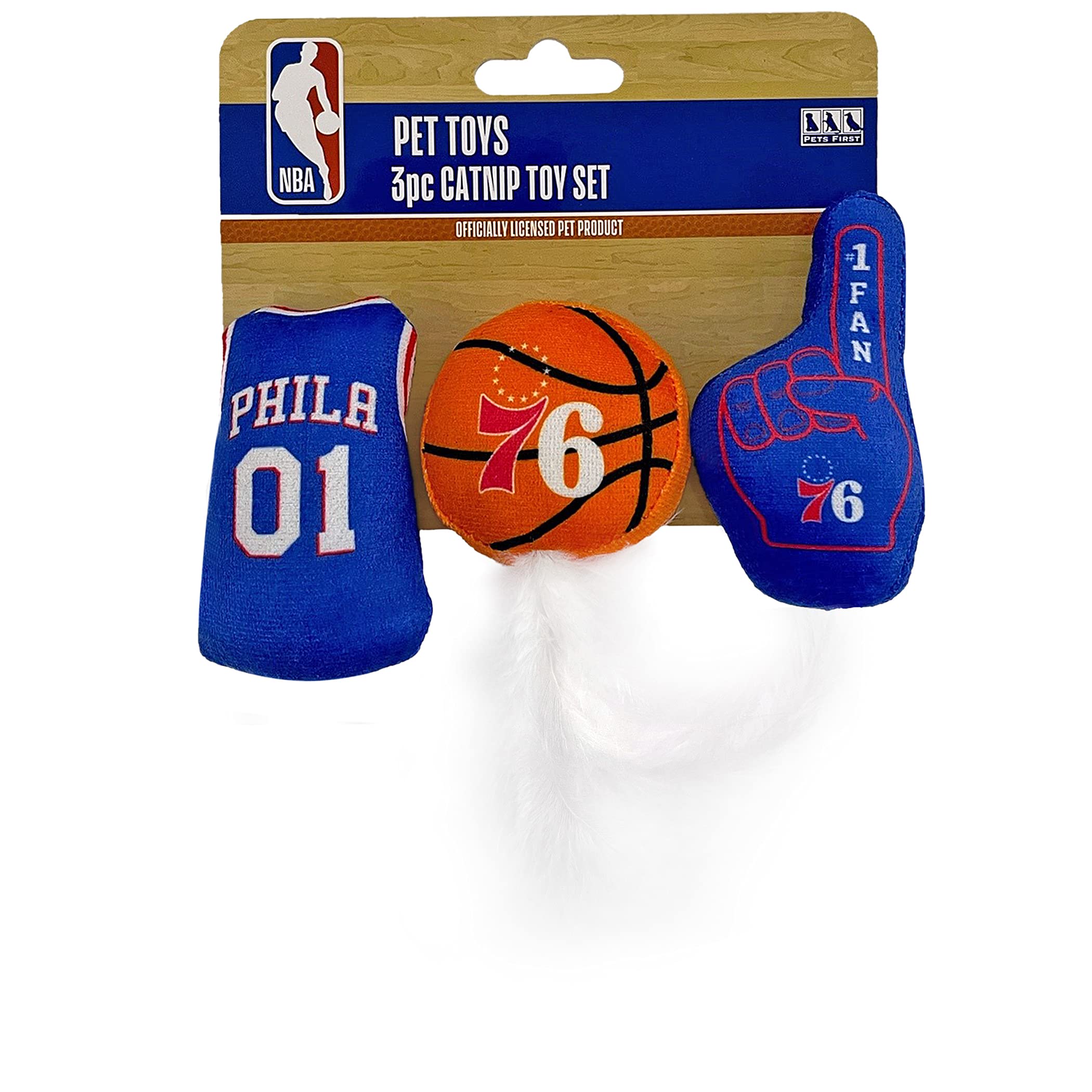 Foto 1 | Juego De 3 Peluches Cat Toy Pets First Nba 76ers Con Hierba Gatera - Venta Internacional.
