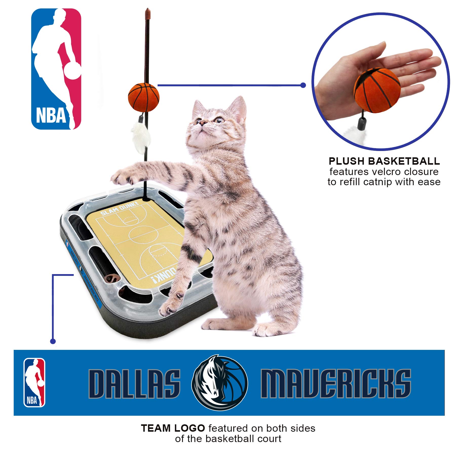 Foto 6 pulgar | Cat Scratcher Toy Pets, La Primera Pelota De Baloncesto De Los Dallas Mavericks - Venta Internacional.