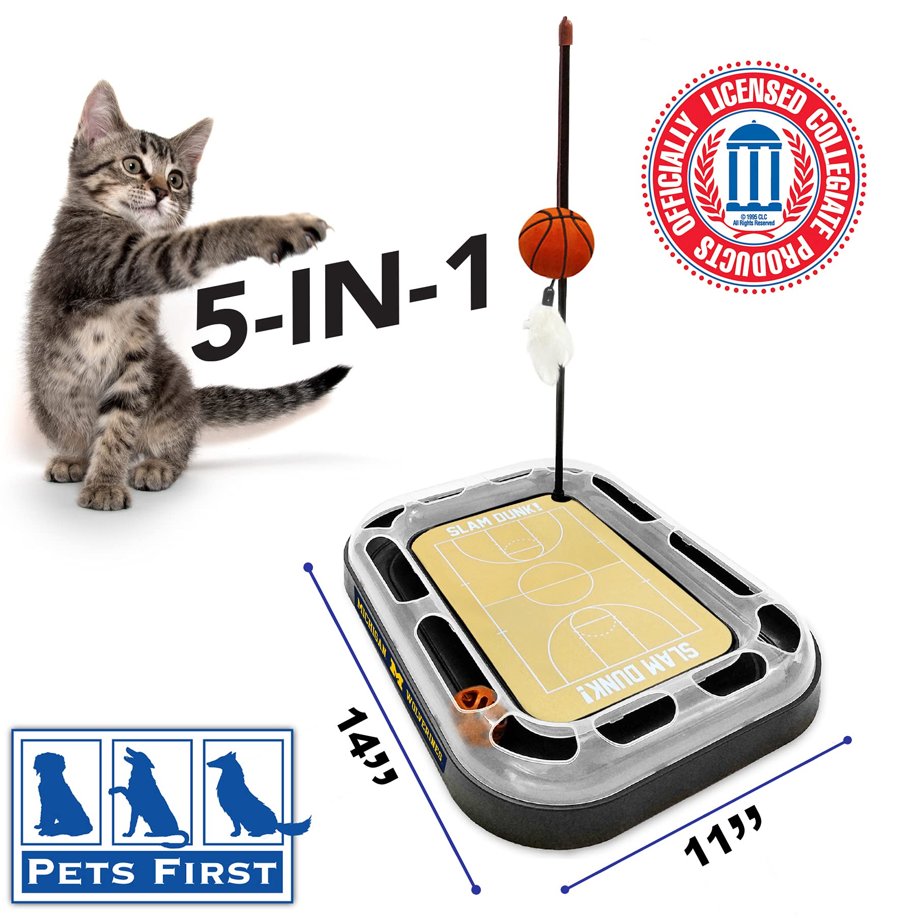 Foto 4 pulgar | Juguete Para Rascar Gatos, Primera Pelota De Baloncesto De Los Michigan Wolverines De La Ncaa - Venta Internacional.