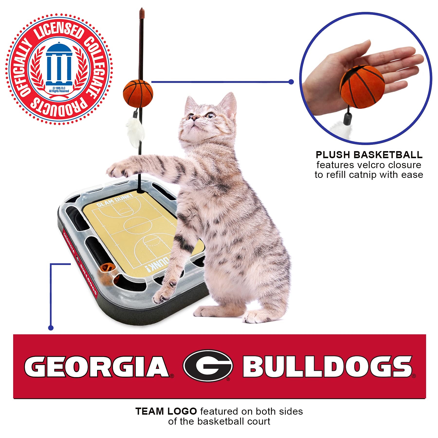 Foto 5 pulgar | Juguete Para Rascar Gatos, Primera Pelota De Baloncesto De Los Georgia Bulldogs De La Ncaa - Venta Internacional.